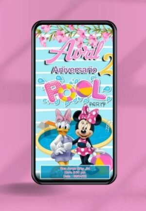Invitacion digital Convite digital Minnie Pool