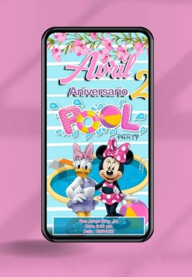 Invitacion digital Convite digital Minnie Pool