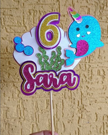 Topper Ocean Toppers de bolo oceano para menina